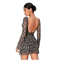 WDIRARA Women39s Y2k Leopard Print Dress Mesh