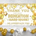 We Appreciate You Banner Thank You Banner Decorations Thank You for All You Do Backdrop for Teacher Employee Staff Doctors Nurse Poaster Volunteer Appreciation Week Party Decor - White Gold