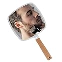 Handheld Makeup Mirror - Square (Pack of 1) |Portable Wooden Shaving &amp; Makeup Mirror with Handle and Hanging Hole|Single Side Vanity Mirror for Travel,Grooming, Salon, Home &amp; Daily Use - White