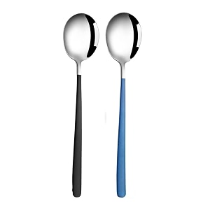 soup spoons colorful 304 stainless steel soup spoon long handle dessert scoop for rice porridge salad table spoons dinnerware tableware table spoons flatware cutlery pack - mix - 2