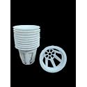 2.5 inch Netpots, netcups for Soil Less Farming, Aeroponics and Hydroponics Systems (10 pc, White)