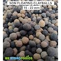 Non-Floating Expanded Clayballs Hydrotons (LECA) Organic Pebbles Expanded Clay Aggregate, Hydroponics, Aquaponics, & Plant Garden Soil (13, 15 to 22mm)
