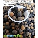 Non-Floating Expanded Clayballs Hydrotons (LECA) Organic Pebbles Expanded Clay Aggregate, Hydroponics, Aquaponics, & Plant Garden Soil (1, 15 to 22mm)