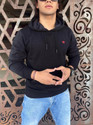 We Perfect Men Full Sleeve Solid Hooded Sweatshirt