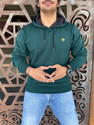 We Perfect Men Full Sleeve Solid Hooded Sweatshirt