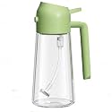we3 Oil Spray Bottle Oil Dispenser and Vinegar Sprayer with Nozzle 2-in-1 Glass Kitchen Cooking Oil Preparation Dispensers for Air Fryer Grill Salads Bread Dipping Frying(Green_450Ml)