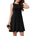 WEACZZY 2026 Summer Dresses for Women Casual Loose Fit Beach Vacation Sundress Sleeveless Crewneck Tank Dress with Pockets