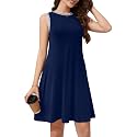 WEACZZY 2026 Summer Dresses for Women Casual Loose Fit Beach Vacation Sundress Sleeveless Crewneck Tank Dress with Pockets