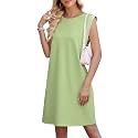 WEACZZY Summer Dresses for Women 2026 Casual Crewneck Fit Beach Vacation Dress Sleeveless Loose Sundress with Pockets