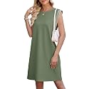 WEACZZY Summer Dresses for Women 2026 Casual Crewneck Fit Beach Vacation Dress Sleeveless Loose Sundress with Pockets