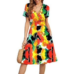 WEACZZY Womens Summer Short Sleeve Casual Dresses