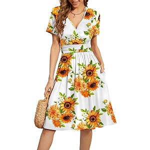 WEACZZY Womens Summer Short Sleeve Casual Dresses