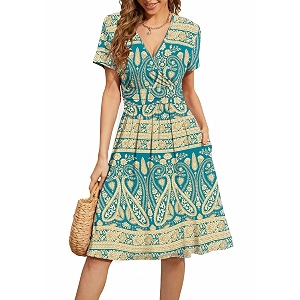 WEACZZY Womens Summer Short Sleeve Casual Dresses