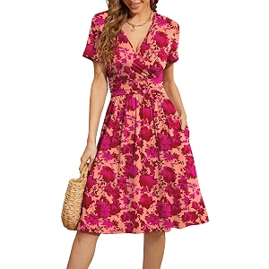WEACZZY Womens Summer Short Sleeve Casual Dresses