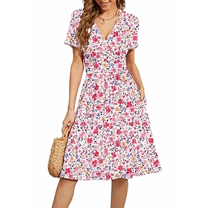 WEACZZY Womens Summer Short Sleeve Casual Dresses