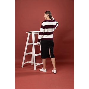 Wear lusso Womens 100 Wool Color Block