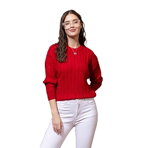 Wear lusso Womens Woolen Cable Knit Pullover