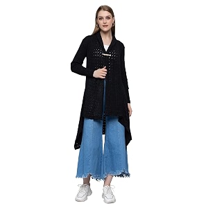 Wear lusso Womens Woolen V-Neck Open Front