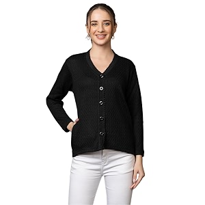 Wear lusso Women Woolen V Neck Casual
