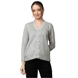 Wear lusso Women Woolen V Neck Casual