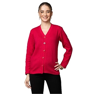 Wear lusso Women Woolen V Neck Casual