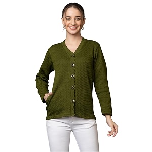 Wear lusso Women Woolen V Neck Casual