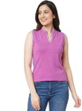 WEAR YOUR OPINION Women Solid Mandarin Collar