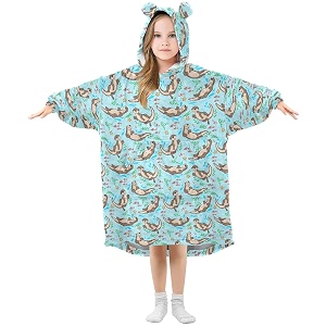 wearable blankets for kids soft warm cozy oversized blanket hoodie gifts 3-14 y boys girls teens with pocket