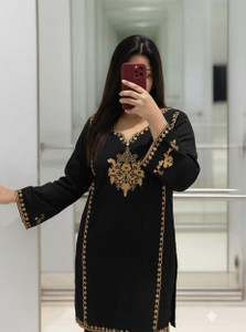 weaRial Women Embroidered A-line Kurta