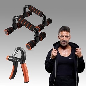 wearslim professional hand gripper amp push up stand bar combo  forearm strengthener grip strengthener with calisthenics dip stand handstand bars  home gym equipment for men amp women