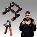 Wearslim Professional Hand Gripper &amp; Push Up Stand Bar Combo | Forearm Strengthener, Grip Strengthener with Calisthenics Dip Stand, Handstand Bars | Home Gym Equipment for Men &amp; Women