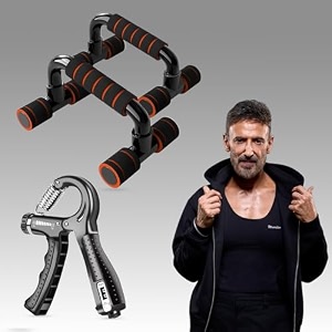 wearslim professional hand gripper with counter amp push up stand bar combo  forearm strengthener grip strengthener with dips stand for calisthenics  home gym workout equipment for men amp women