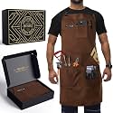 WEARXI Aprons for Men, Woodworking Canvas Apron with Tool Pockets