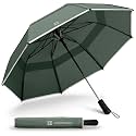 Weatherman Premium Collapsible Small Travel Umbrella Compact - Windproof, Resists Up to 55 MPH Winds - Foldable Travel Umbrellas for Rain &amp; Wind - Easy Auto Open w/Strong Fiberglass Frame (Sage)