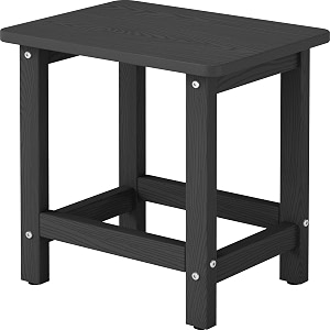 weatherproof outdoor side table hdpe small outdoor table for adirondack 166-inch patio square end tables for garden backyard porch deck balcony poolside black