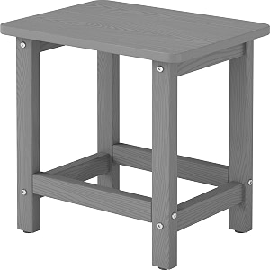 weatherproof outdoor side table hdpe small outdoor table for adirondack 166-inch patio square end tables for garden backyard porch deck balcony poolside grey