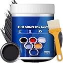 Weatherproof Rust Converter Paint for Metal, Rust Remover for Metals, Rust Conversion Paint, Rusts Paints for Metals with Brush (300g,Black)