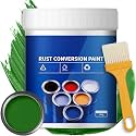 Weatherproof Rust Converter Paint for Metal, Rust Remover for Metals, Rust Conversion Paint, Rusts Paints for Metals with Brush (300g,Green)