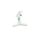 WeatherTech DeskFone in White - Adjustable, Universal Cell Phone Holder Mount Stand for Desk, Counter, Table - Tripod Design for iPhone &amp; Smartphone Charging - Turquoise Metal Knobs