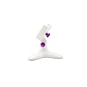 WeatherTech DeskFone in White - Adjustable, Universal Cell Phone Holder Mount Stand for Desk, Counter, Table - Tripod Design for iPhone & Smartphone Charging - Violet Metal Knobs