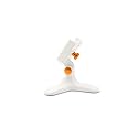 WeatherTech DeskFone in White - Adjustable, Universal Cell Phone Holder Mount Stand for Desk, Counter, Table - Tripod Design for iPhone &amp; Smartphone Charging - Orange Metal Knobs