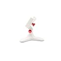 WeatherTech DeskFone in White - Adjustable, Universal Cell Phone Holder Mount Stand for Desk, Counter, Table - Tripod Design for iPhone &amp; Smartphone Charging - Red Metal Knobs