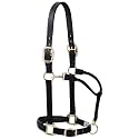 Weaver Equine Breakaway Horse Halter, Supple Leather Crown, Adjustable Brass Throat Snap Halters for Horses, Equine Tack