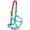 Weaver Equine Breakaway Horse Halter, Supple Leather Crown, Adjustable Brass Throat Snap Halters for Horses, Equine Tack