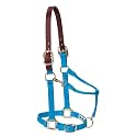 Weaver Equine Breakaway Horse Halter, Supple Leather Crown, Adjustable Brass Throat Snap Halters for Horses, Equine Tack