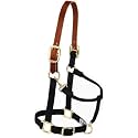 Weaver Equine Breakaway Horse Halter, Supple Leather Crown, Adjustable Brass Throat Snap Halters for Horses, Equine Tack