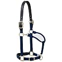 Weaver Equine Breakaway Horse Halter, Supple Leather Crown, Adjustable Brass Throat Snap Halters for Horses, Equine Tack