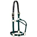 Weaver Equine Breakaway Horse Halter, Supple Leather Crown, Adjustable Brass Throat Snap Halters for Horses, Equine Tack