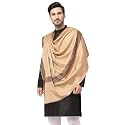 Weavers Villa Men's Woven Border Beige Woolen Lohi/Shawl [50" X 100"]