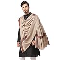 Weavers Villa Men's Woven Border Beige Woolen Lohi/Shawl [50" X 100"]